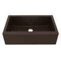34" Farmhouse Large Single Bowl Quartz Composite Kitchen Sink In Brown