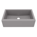 34" Farmhouse Large Single Bowl Quartz Composite Kitchen Sink In Grey