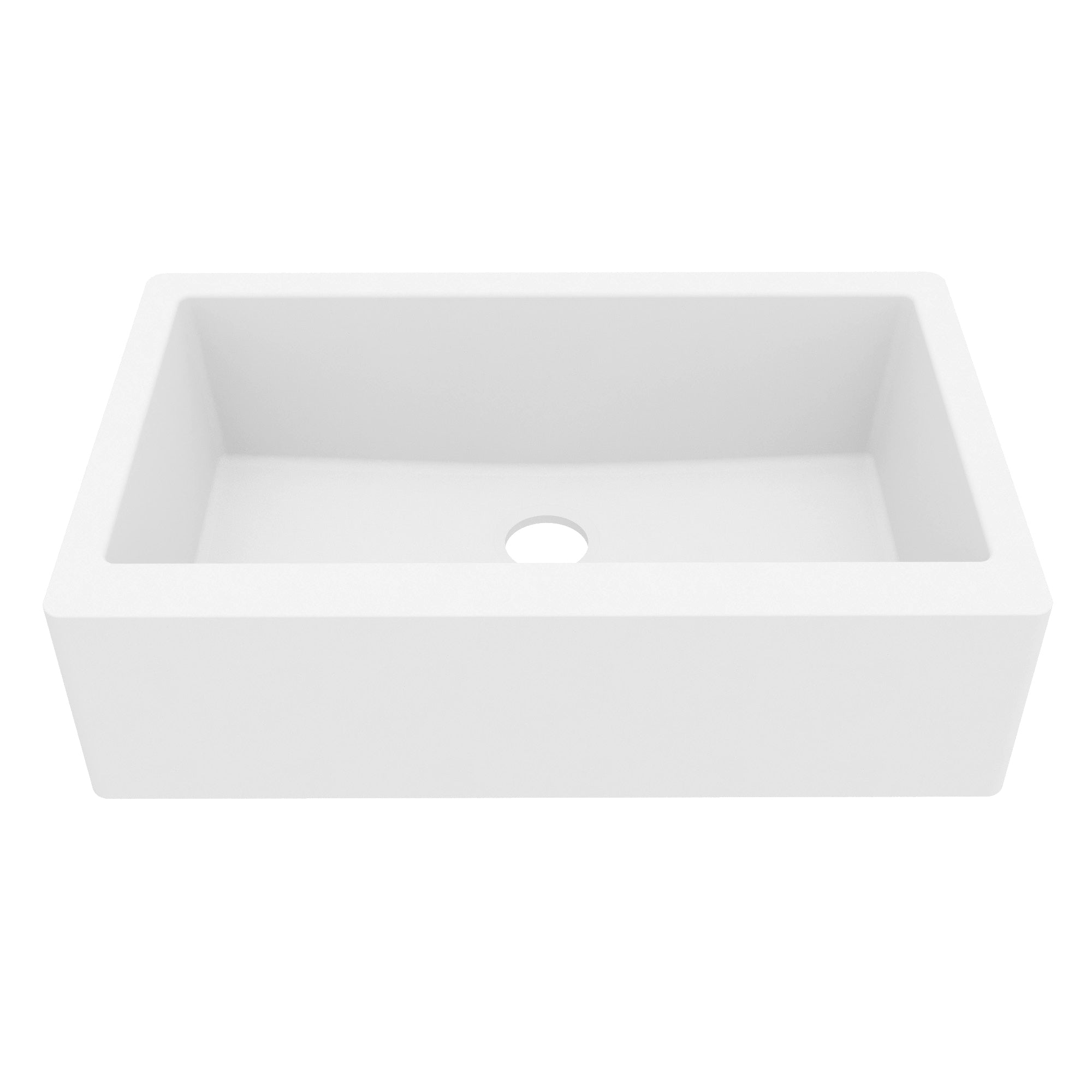 34" Farmhouse Large Single Bowl Quartz Composite Kitchen Sink In White