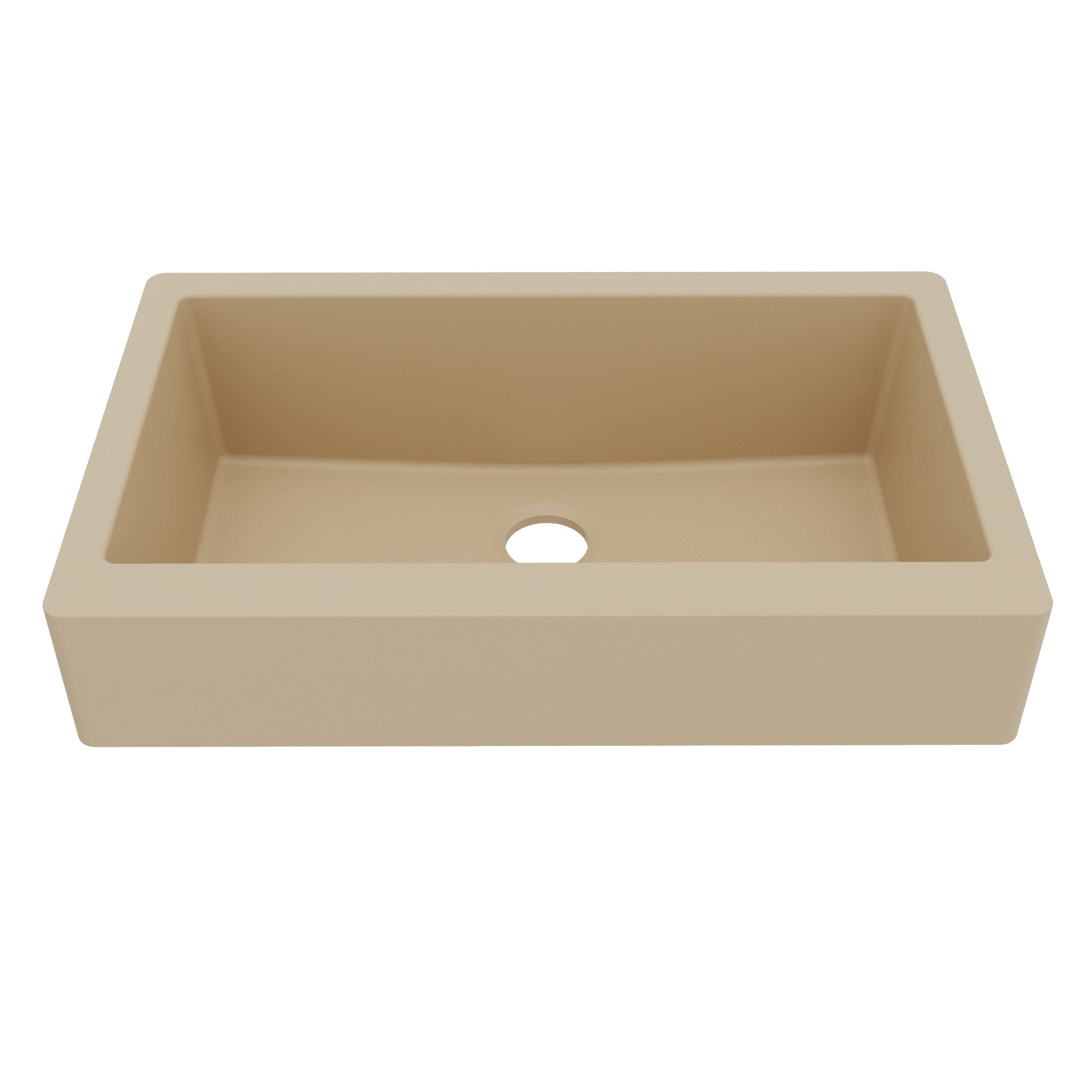 34" Retrofit Farmhouse Large Single Bowl Quartz Composite Kitchen Sink In Bisque