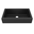 34" Retrofit Farmhouse Large Single Bowl Quartz Composite Kitchen Sink In Black