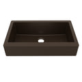 34" Retrofit Farmhouse Large Single Bowl Quartz Composite Kitchen Sink In Brown