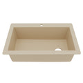 33" Top Mount Large Single Bowl Quartz Composite Kitchen Sink In Bisque