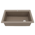33" Top Mount Large Single Bowl Quartz Composite Kitchen Sink In Concrete