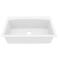 33" Top Mount Large Single Bowl Quartz Composite Kitchen Sink In White