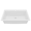 33" Top Mount Single Bowl Quartz Composite Kitchen Sink In White