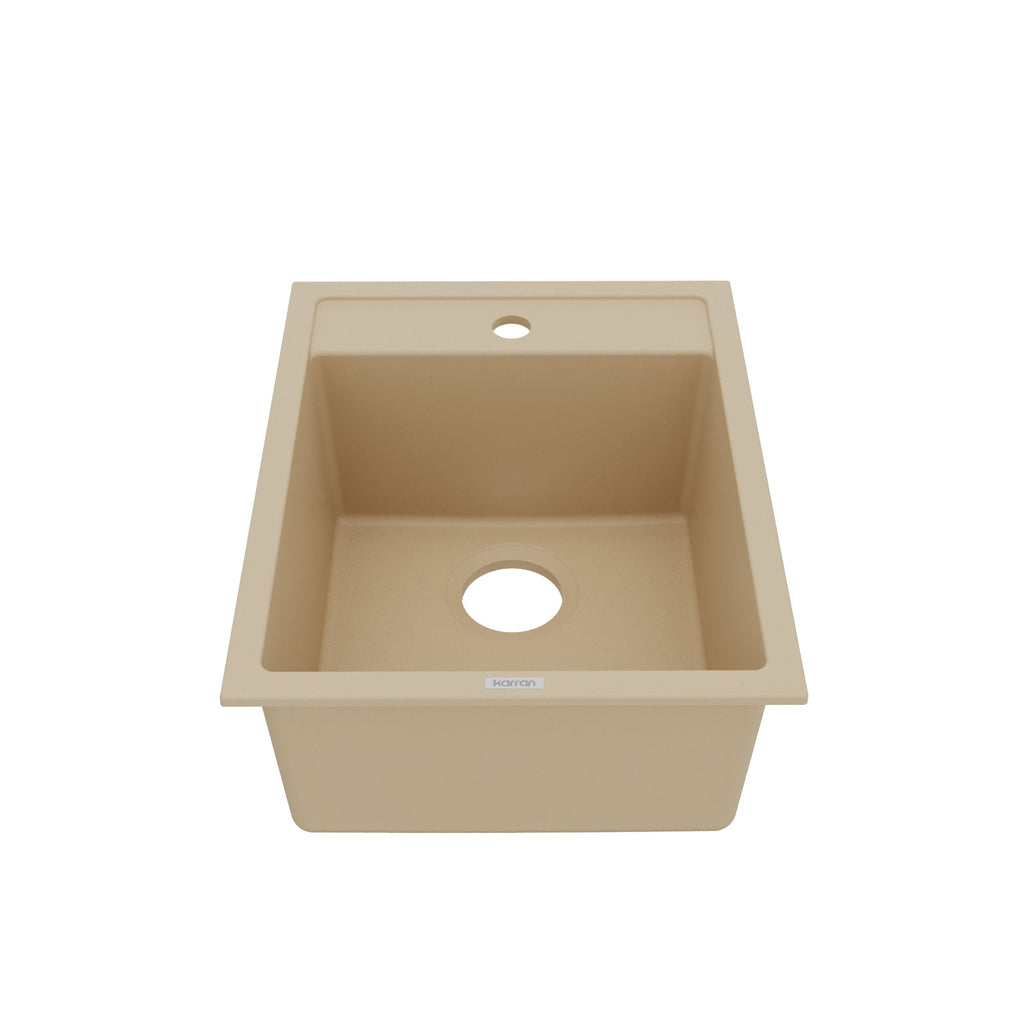 15-3/4" Top Mount Quartz Composite Bar/Prep Sink In Bisque