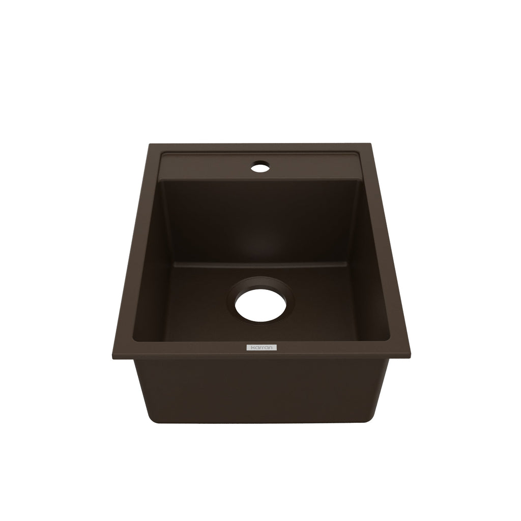 15-3/4" Top Mount Quartz Composite Bar/Prep Sink In Brown