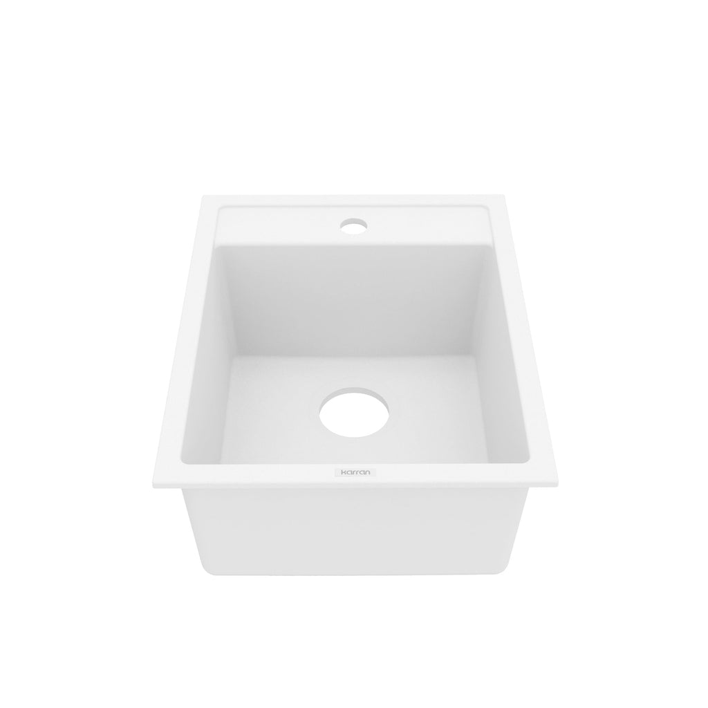15-3/4" Top Mount Quartz Composite Bar/Prep Sink In White