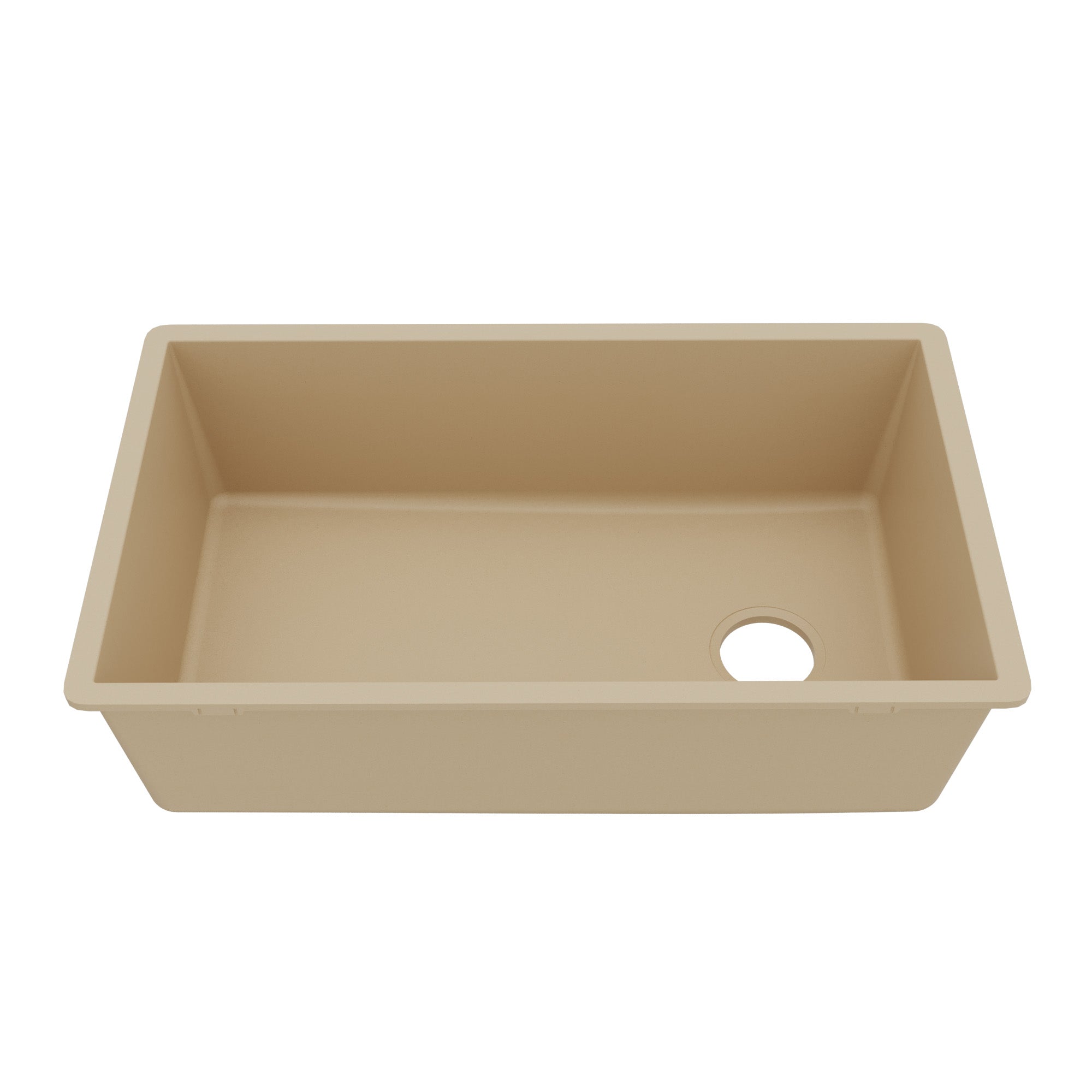 31-5/8" Undermount Large Single Bowl Quartz Composite Kitchen Sink In Bisque