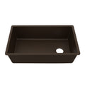 31-5/8" Undermount Large Single Bowl Quartz Composite Kitchen Sink In Brown