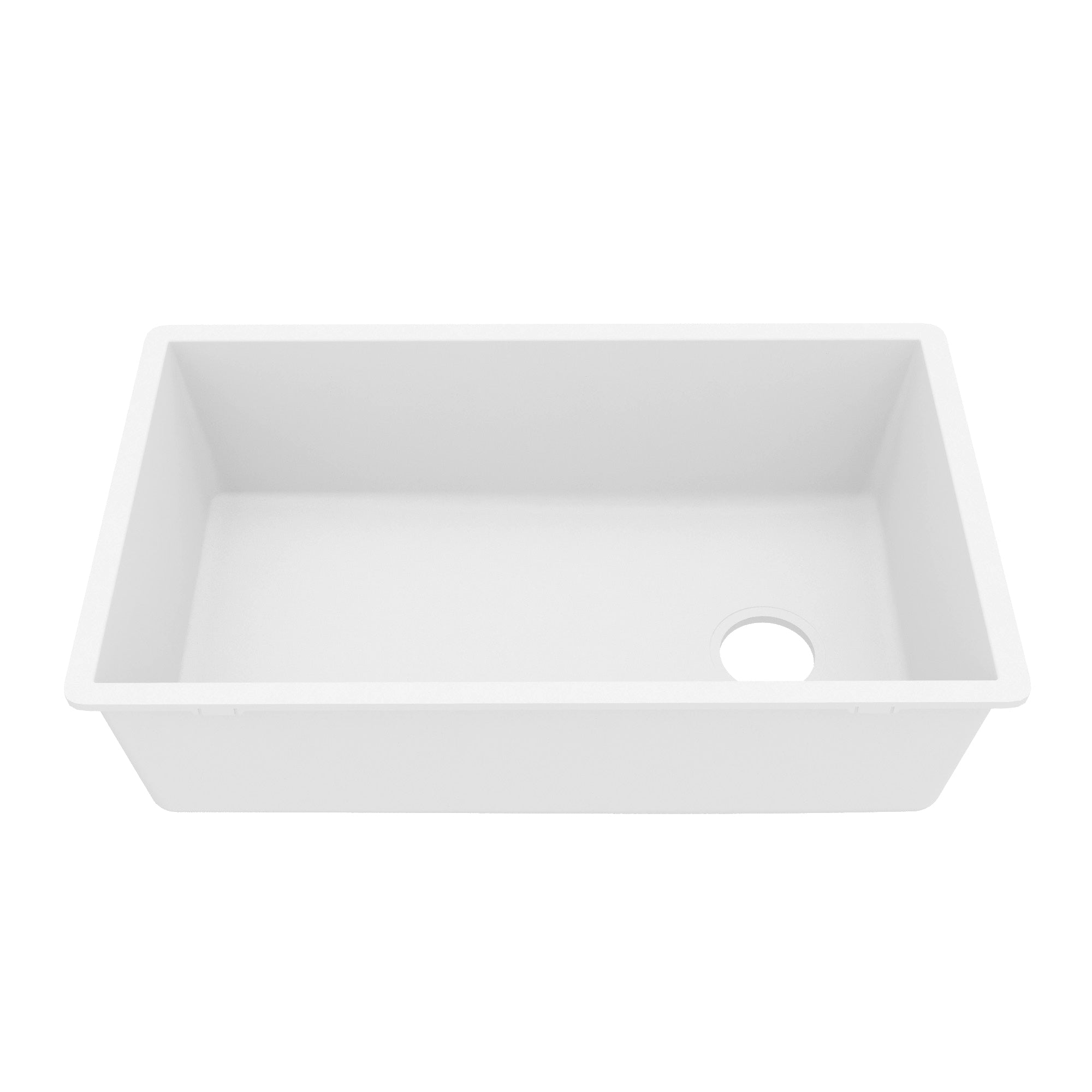 31-5/8" Undermount Large Single Bowl Quartz Composite Kitchen Sink In White