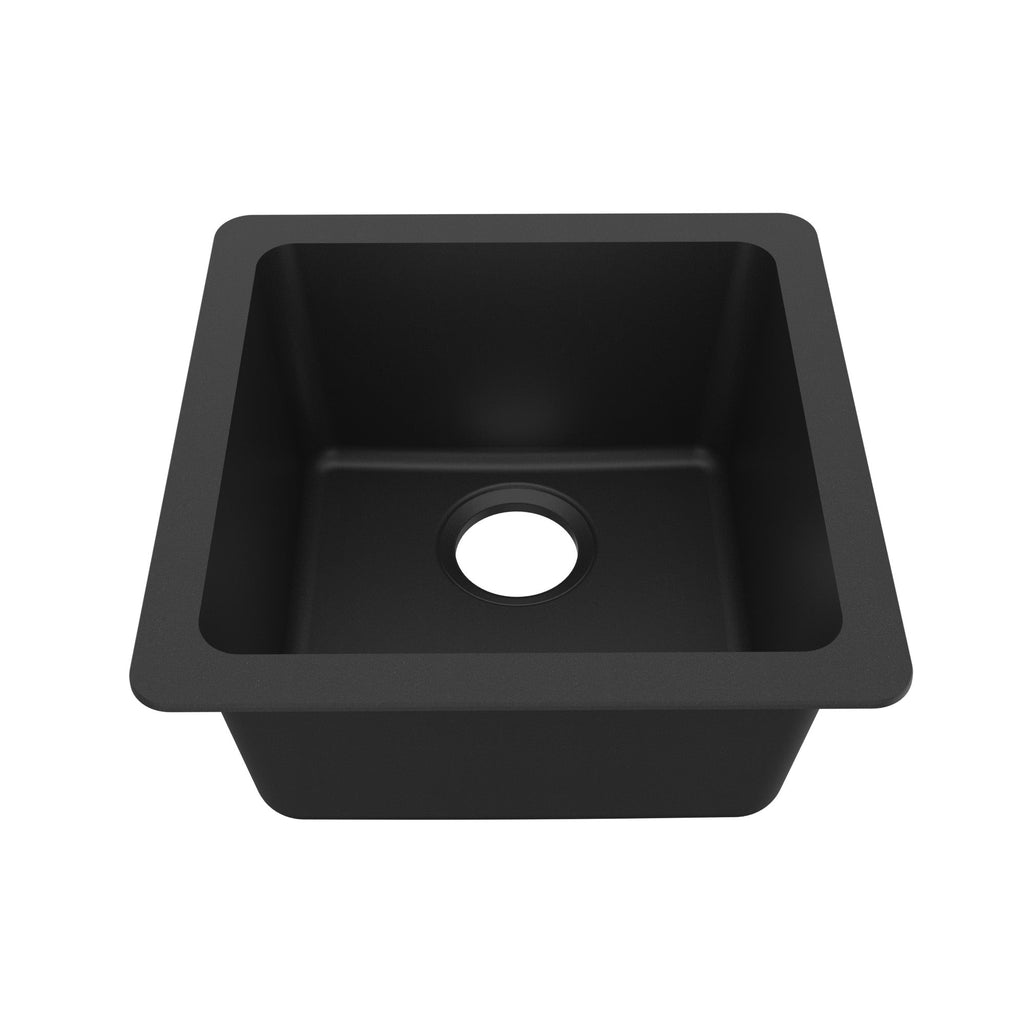 16-5/8" Undermount Quartz Composite Bar/Prep Sink In Black