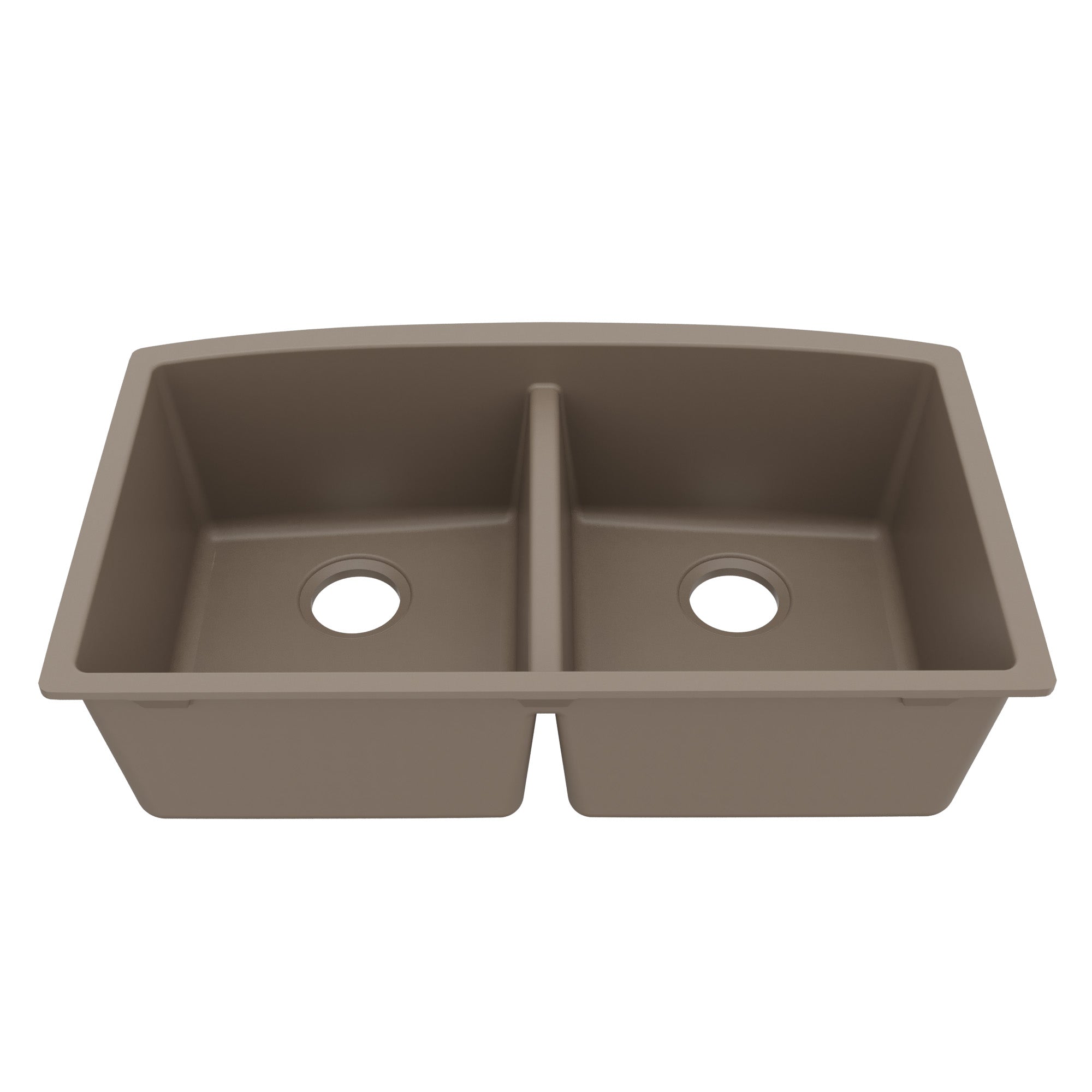 32-1/2" Undermount Double Equal Bowl Quartz Composite Kitchen Sink In Concrete