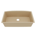 32-1/2" Undermount Large Single Bowl Quartz Composite Kitchen Sink In Bisque