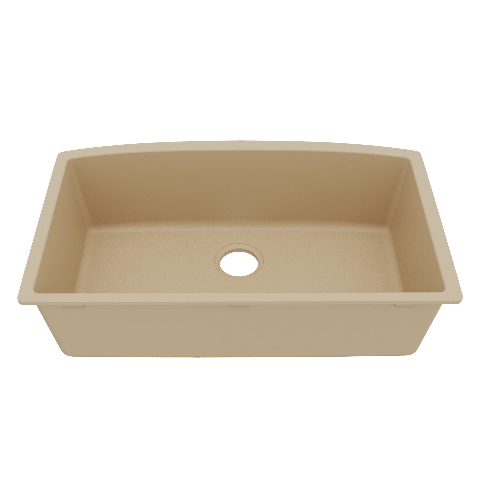 32-1/2" Undermount Large Single Bowl Quartz Composite Kitchen Sink In Bisque