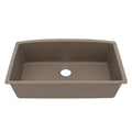 32-1/2" Undermount Large Single Bowl Quartz Composite Kitchen Sink In Concrete