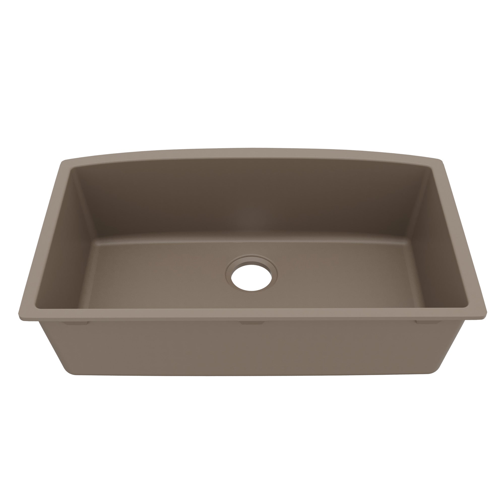 32-1/2" Undermount Large Single Bowl Quartz Composite Kitchen Sink In Concrete