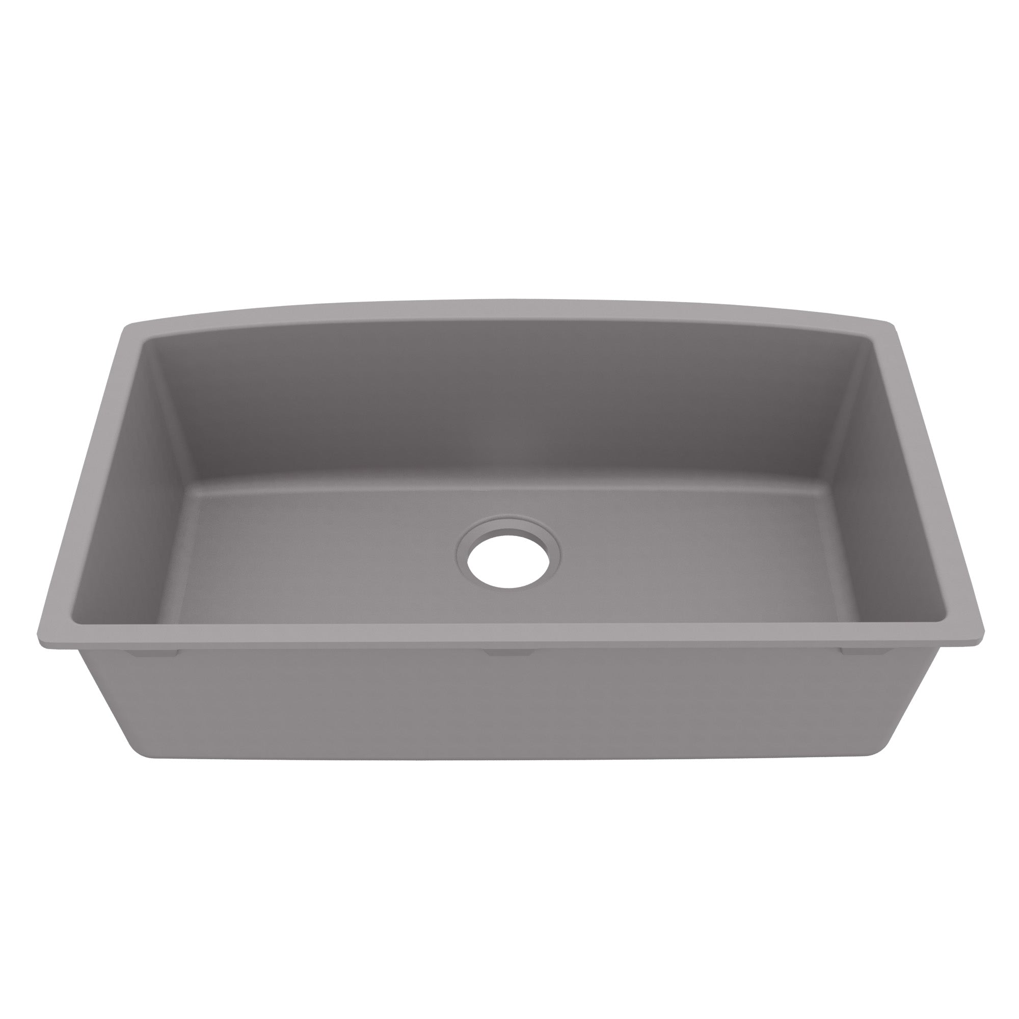 32-1/2" Undermount Large Single Bowl Quartz Composite Kitchen Sink In Grey