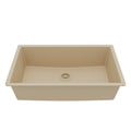 32-3/8" Undermount Large Single Bowl Quartz Composite Kitchen Sink In Bisque