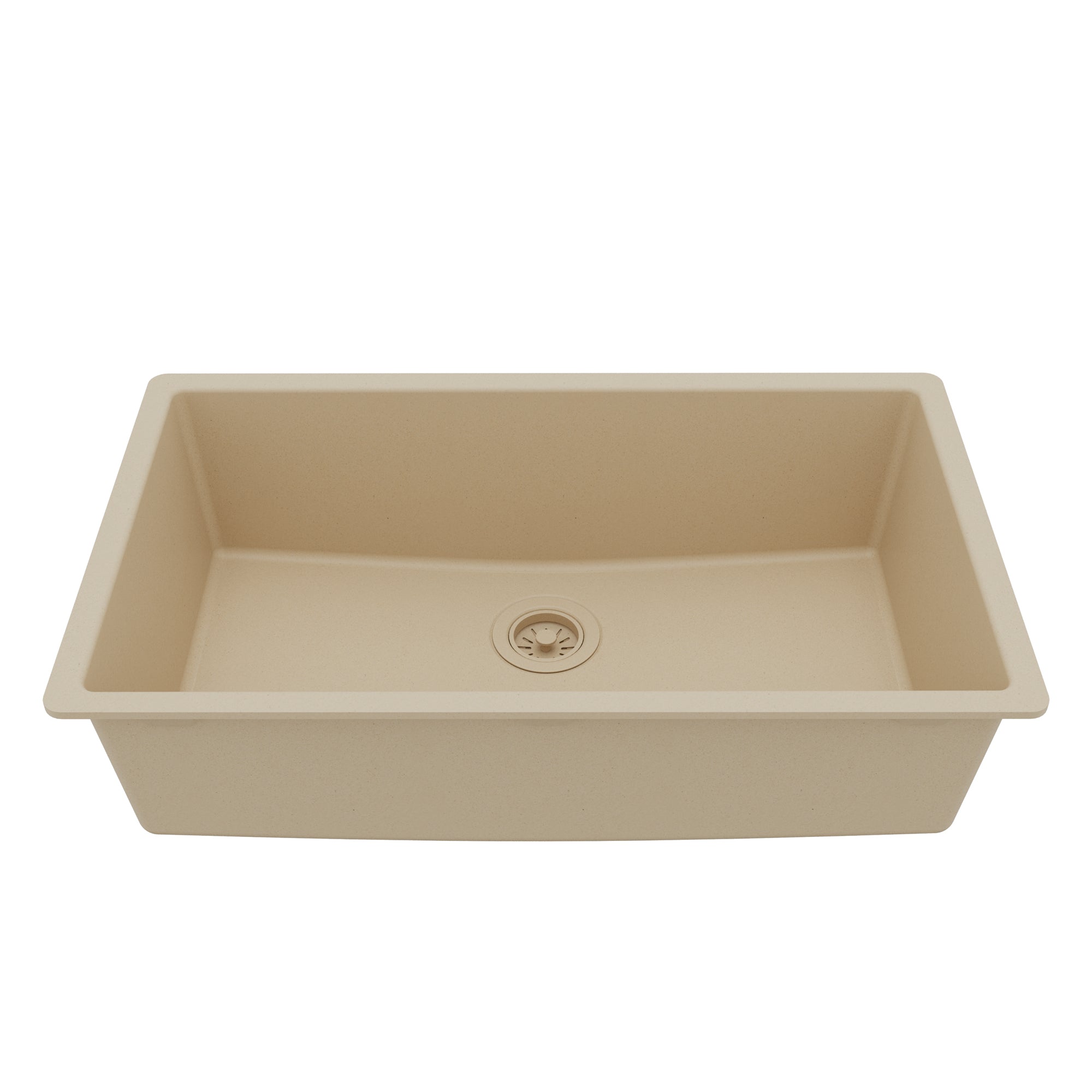 32-3/8" Undermount Large Single Bowl Quartz Composite Kitchen Sink In Bisque