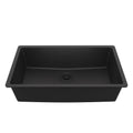 32-3/8" Undermount Large Single Bowl Quartz Composite Kitchen Sink In Black