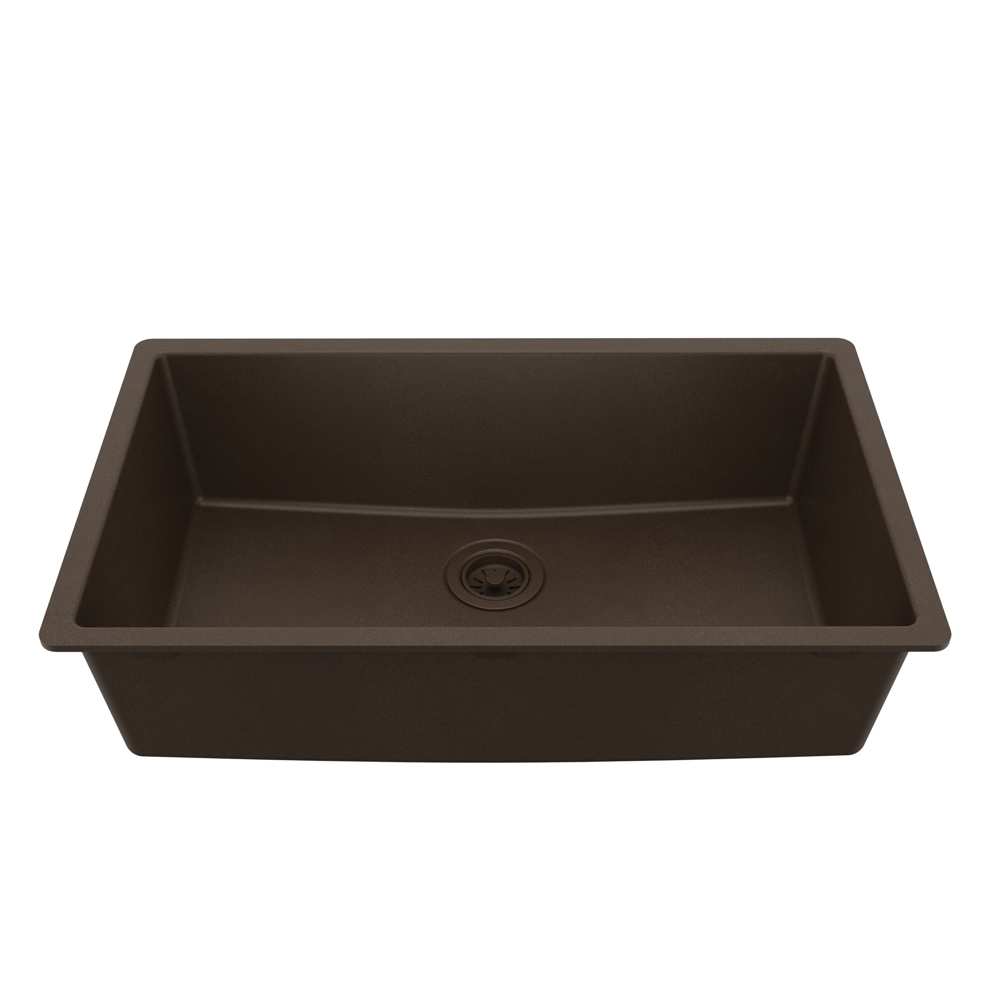 32-3/8" Undermount Large Single Bowl Quartz Composite Kitchen Sink In Brown