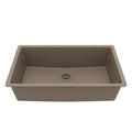 32-3/8" Undermount Large Single Bowl Quartz Composite Kitchen Sink In Concrete