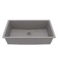 32-3/8" Undermount Large Single Bowl Quartz Composite Kitchen Sink In Grey