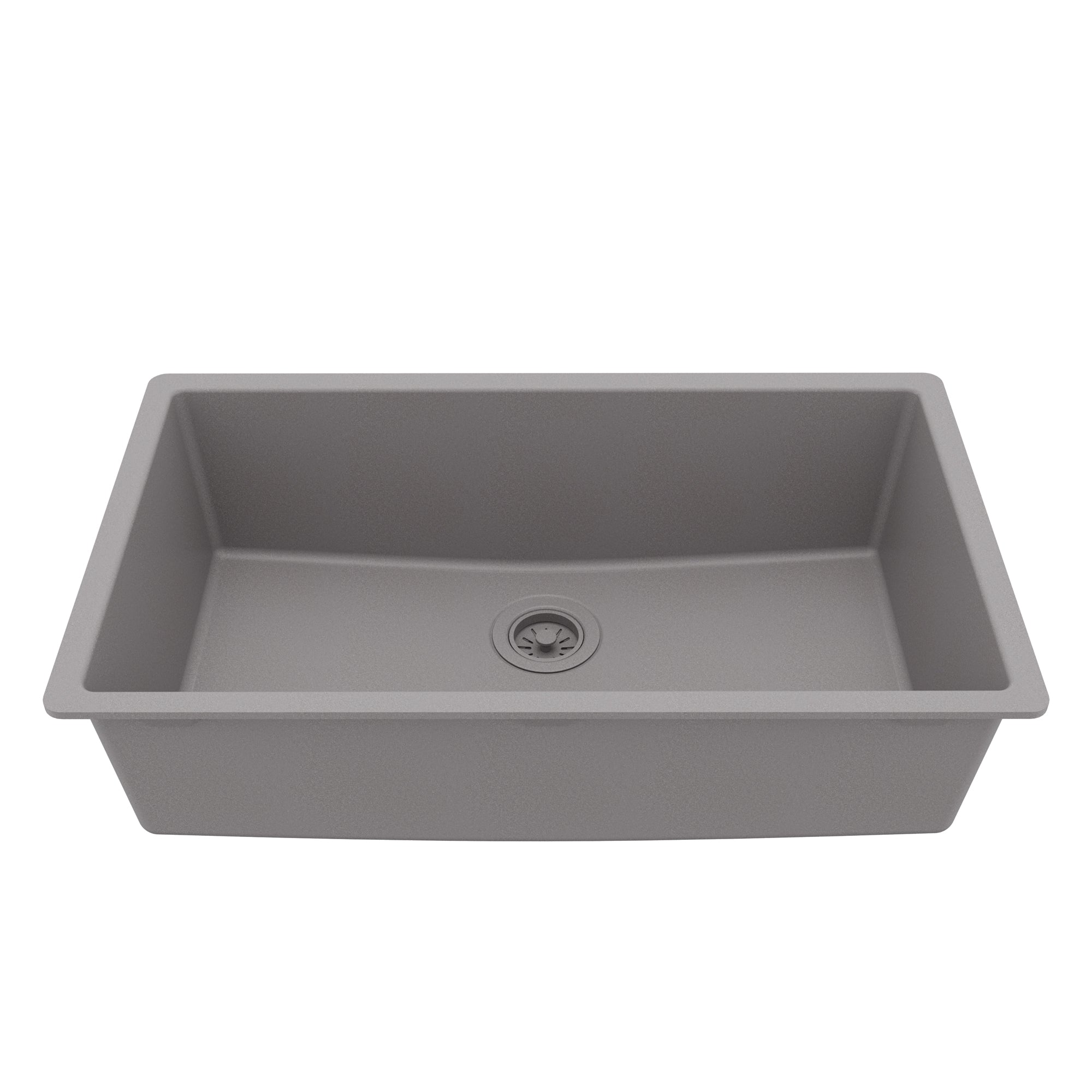 32-3/8" Undermount Large Single Bowl Quartz Composite Kitchen Sink In Grey
