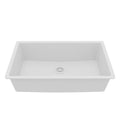 32-3/8" Undermount Large Single Bowl Quartz Composite Kitchen Sink In White