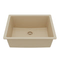 24-3/8" Undermount Single Bowl Quartz Composite Kitchen Sink In Bisque