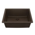 24-3/8" Undermount Single Bowl Quartz Composite Kitchen Sink In Brown