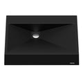 24-1/4" Vessel Quartz Composite Bathroom Sink In Black