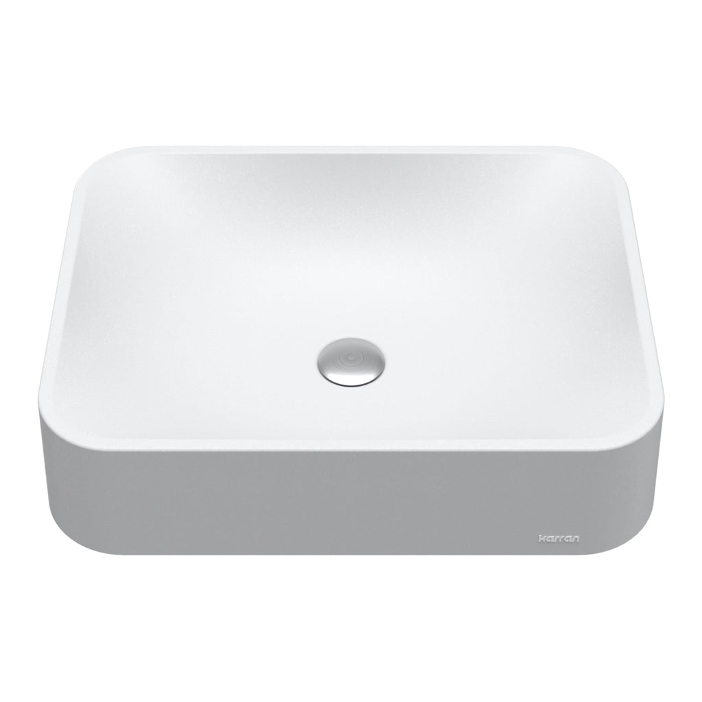 21-1/2" Vessel Quartz Composite Bathroom Sink In White