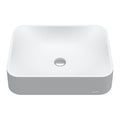 21-1/2" Vessel Quartz Composite Bathroom Sink In White