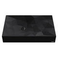 28-1/8" Vessel Quartz Composite Bathroom Sink In Black