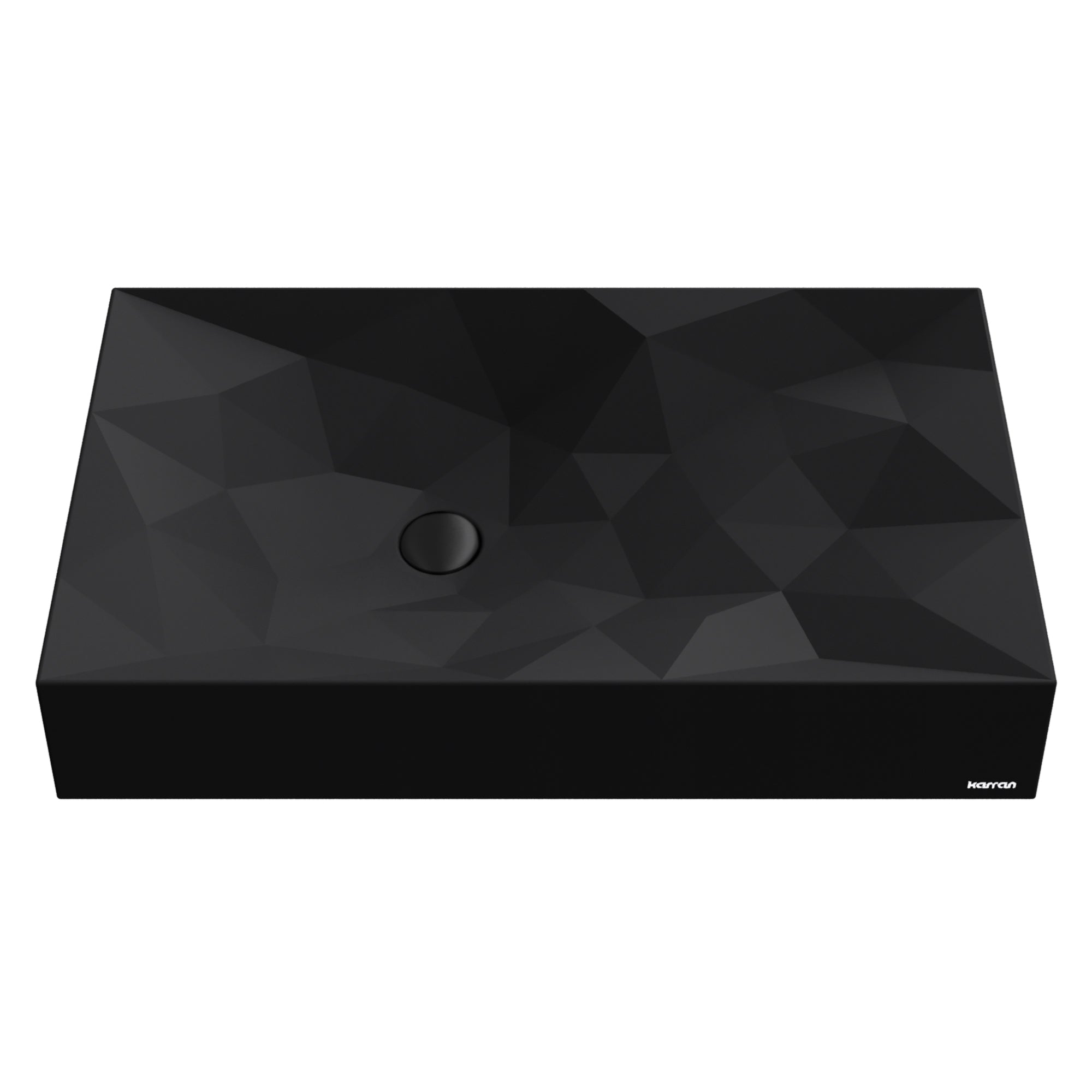 28-1/8" Vessel Quartz Composite Bathroom Sink In Black