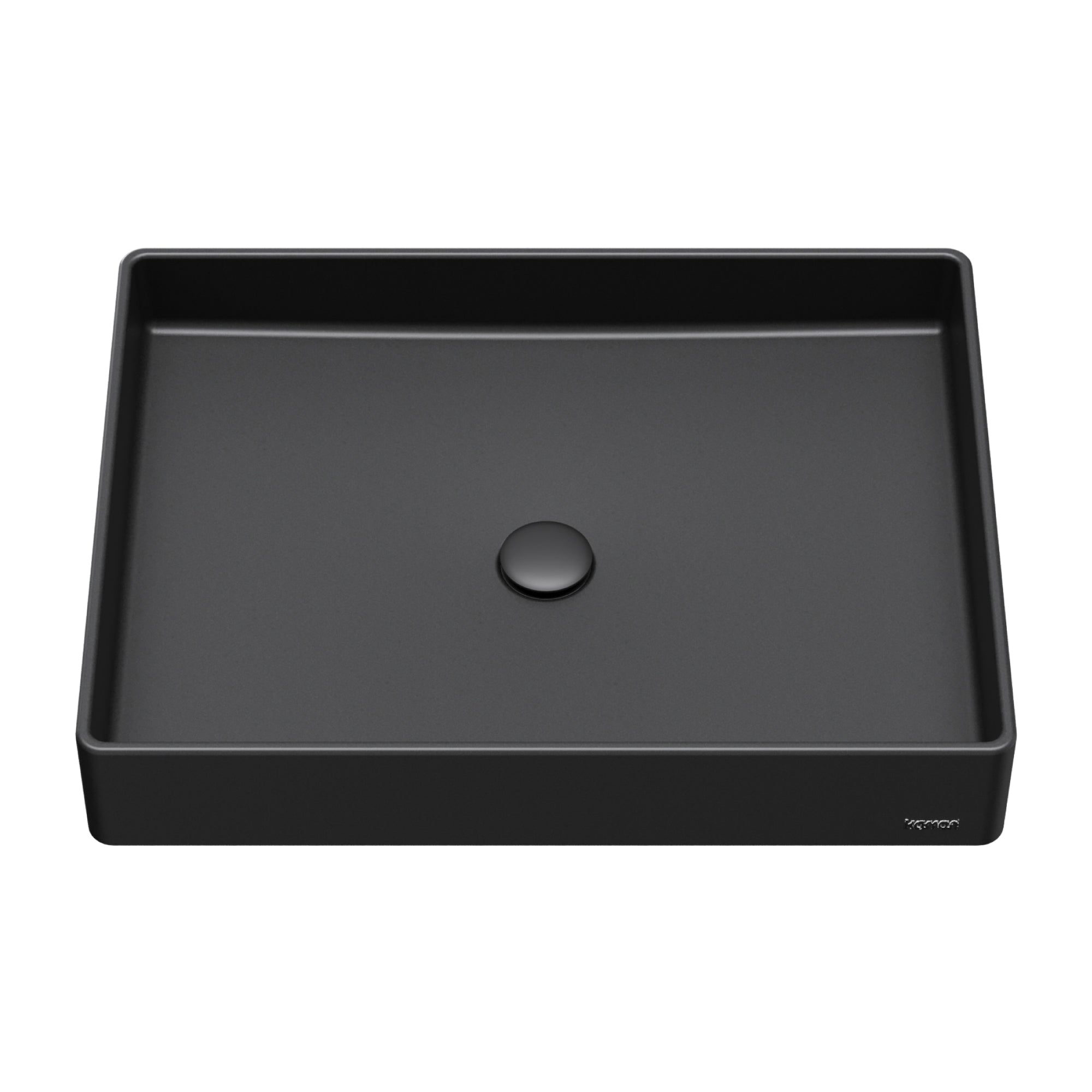 23-5/8" Vessel Quartz Composite Bathroom Sink In Black