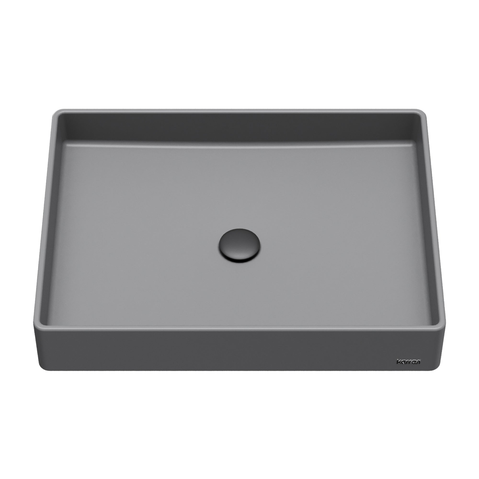 23-5/8" Vessel Quartz Composite Bathroom Sink In Grey
