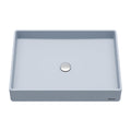 23-5/8" Vessel Quartz Composite Bathroom Sink In Ice Blue