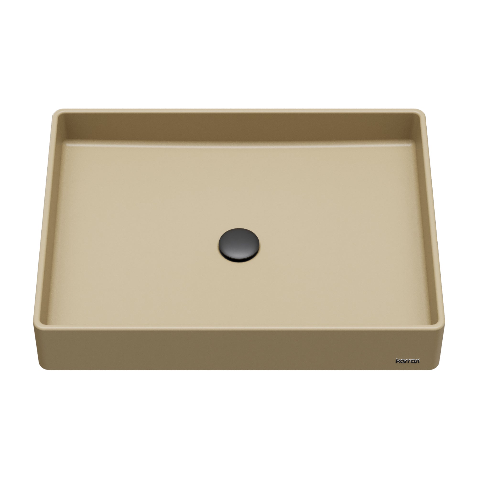 23-5/8" Vessel Quartz Composite Bathroom Sink In Pale Gold