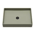 23-5/8" Vessel Quartz Composite Bathroom Sink In Sage Green