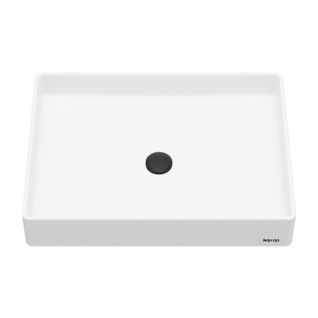 23-5/8" Vessel Quartz Composite Bathroom Sink In White