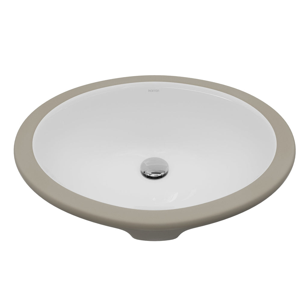 Valera 17" Oval Undermount Vitreous China Bathroom Sink In White