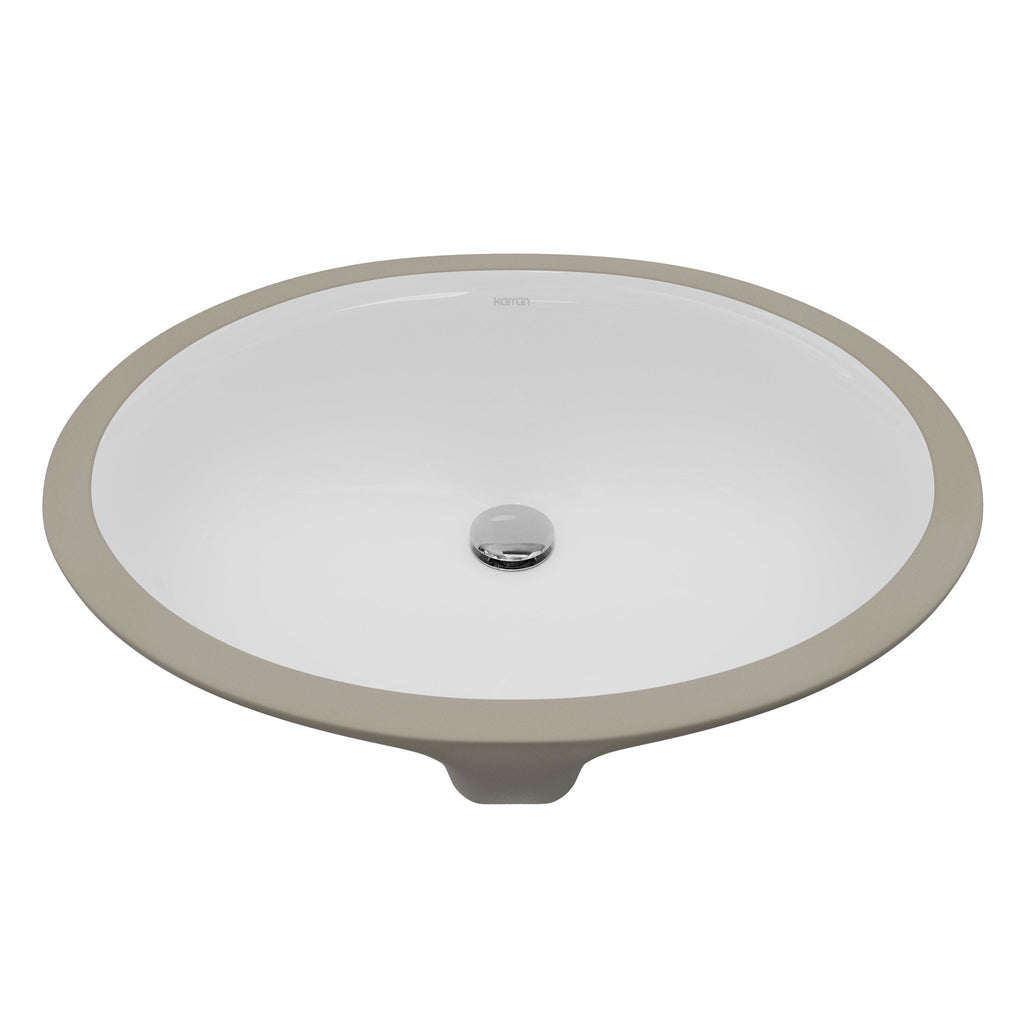 Valera 19" Oval Undermount Vitreous China Bathroom Sink In White