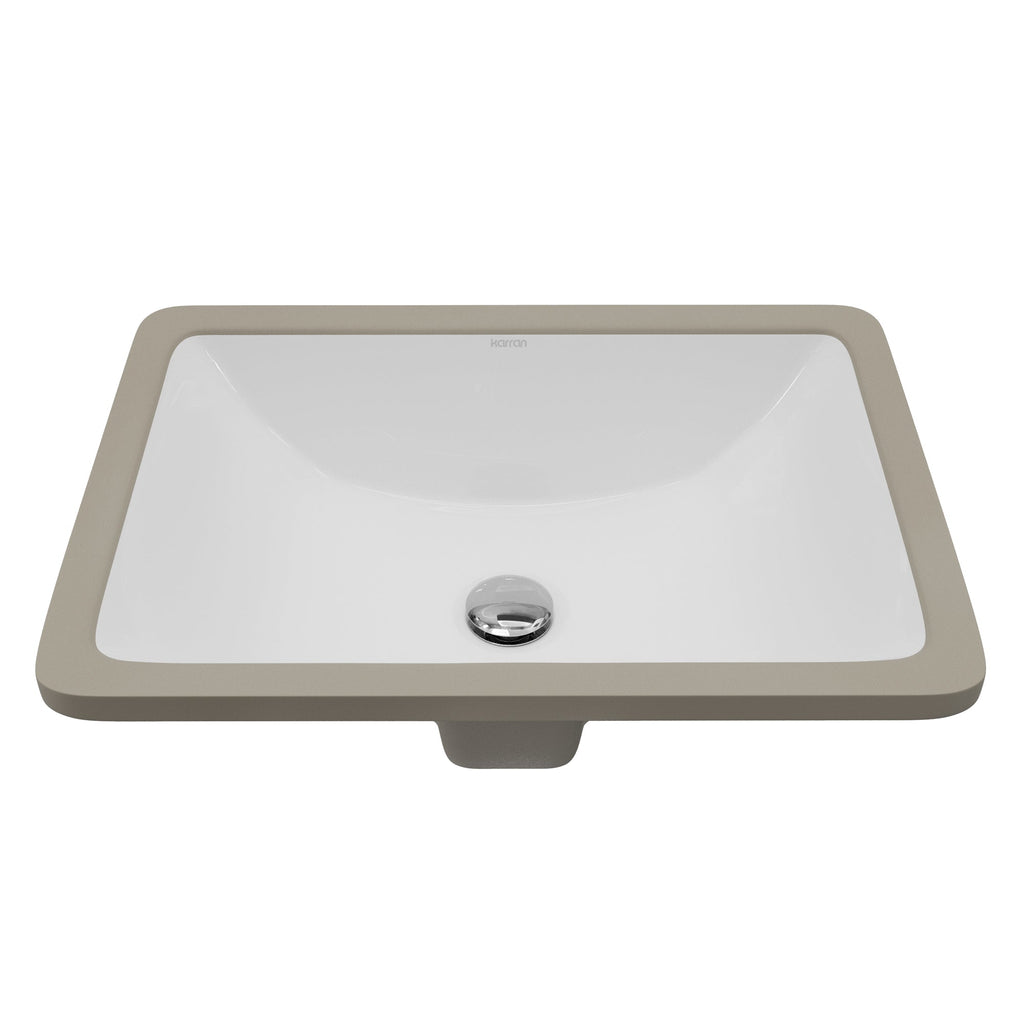 Valera 18" Rectangular Undermount Vitreous China Bathroom Sink In White