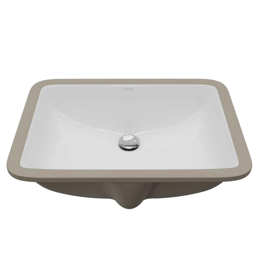 Valera 21" Rectangular Undermount Vitreous China Bathroom Sink In White