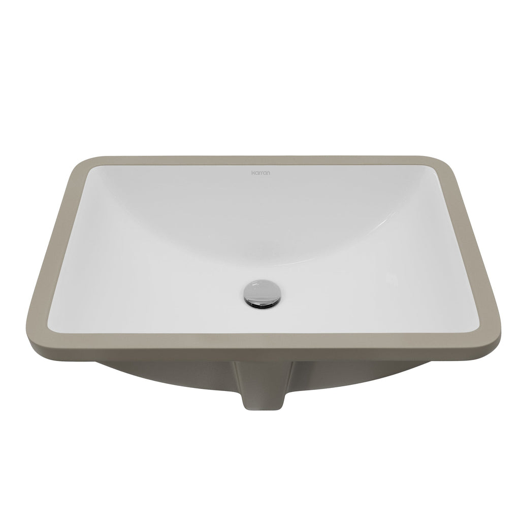 Valera 20" Rectangular Undermount Vitreous China Bathroom Sink In White