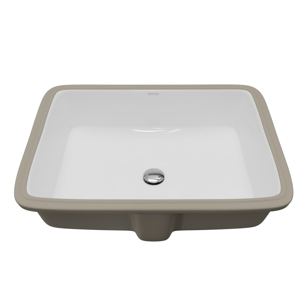 Valera 20" Rectangular Undermount Vitreous China Bathroom Sink In White